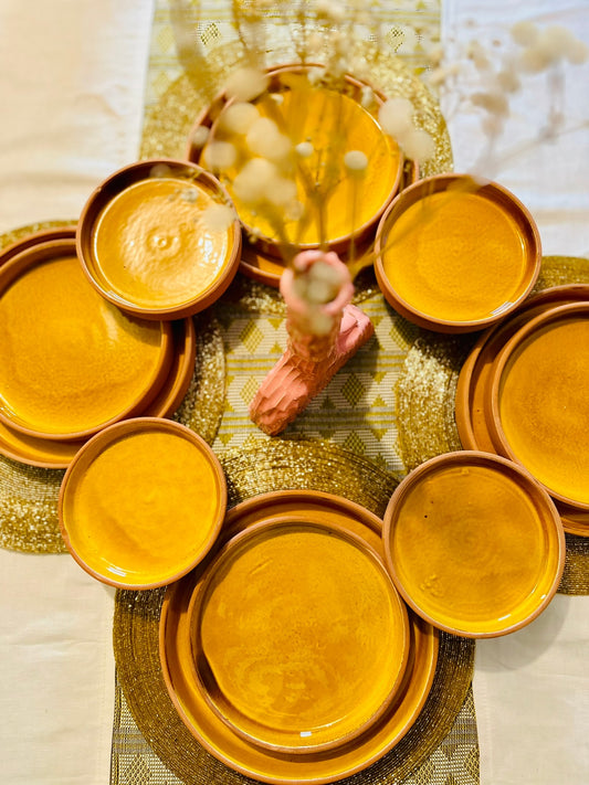Assiettes terre cuites - JAUNE